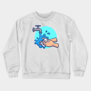 Washing hand cartoon 6 Crewneck Sweatshirt